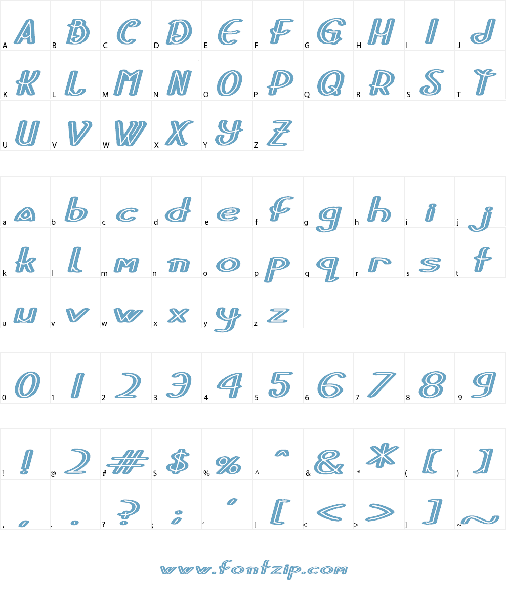 Stripes and Ribbons Font Character